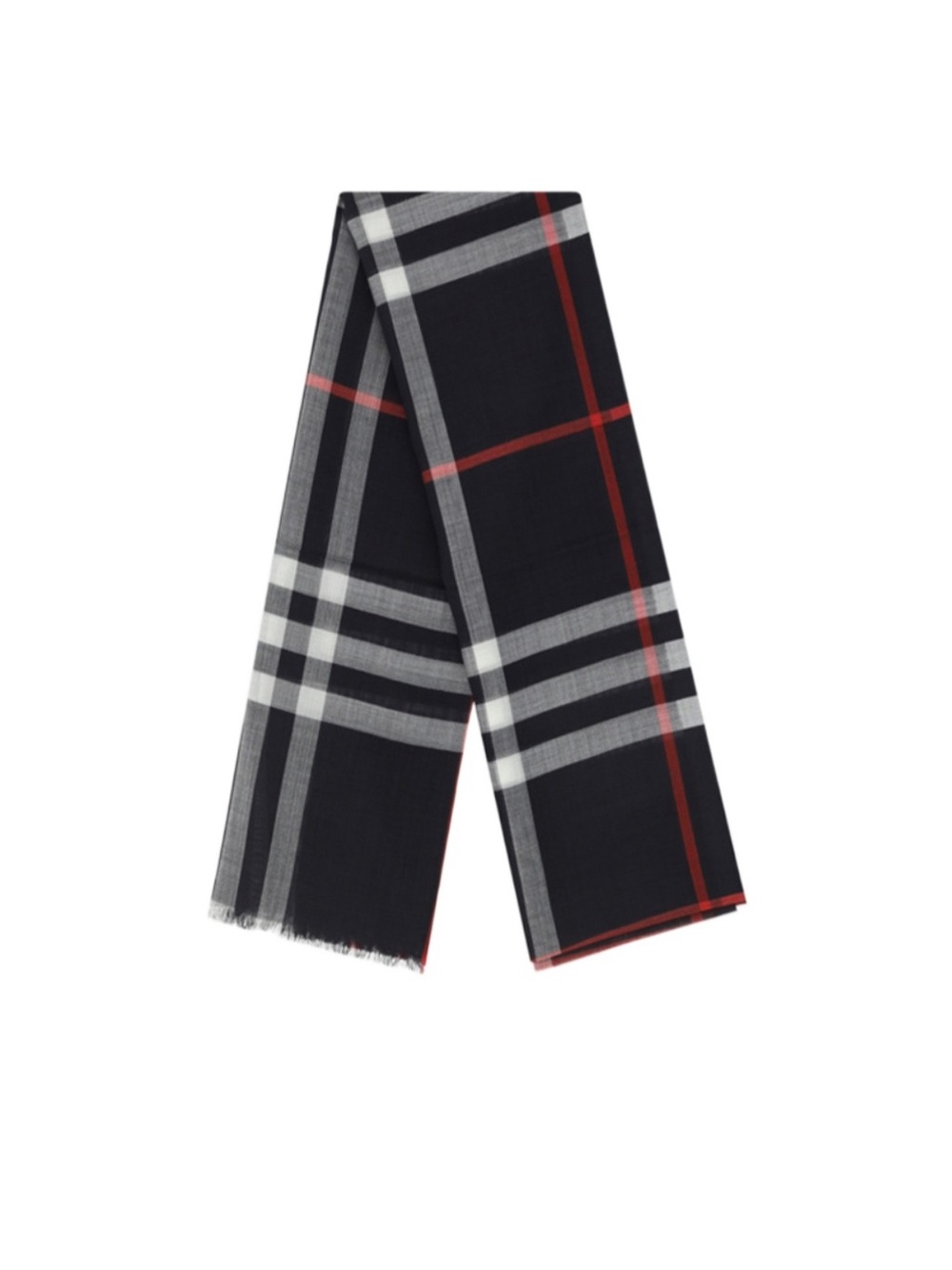 Burberry Giant Check Wool-Silk Gauze Scarf